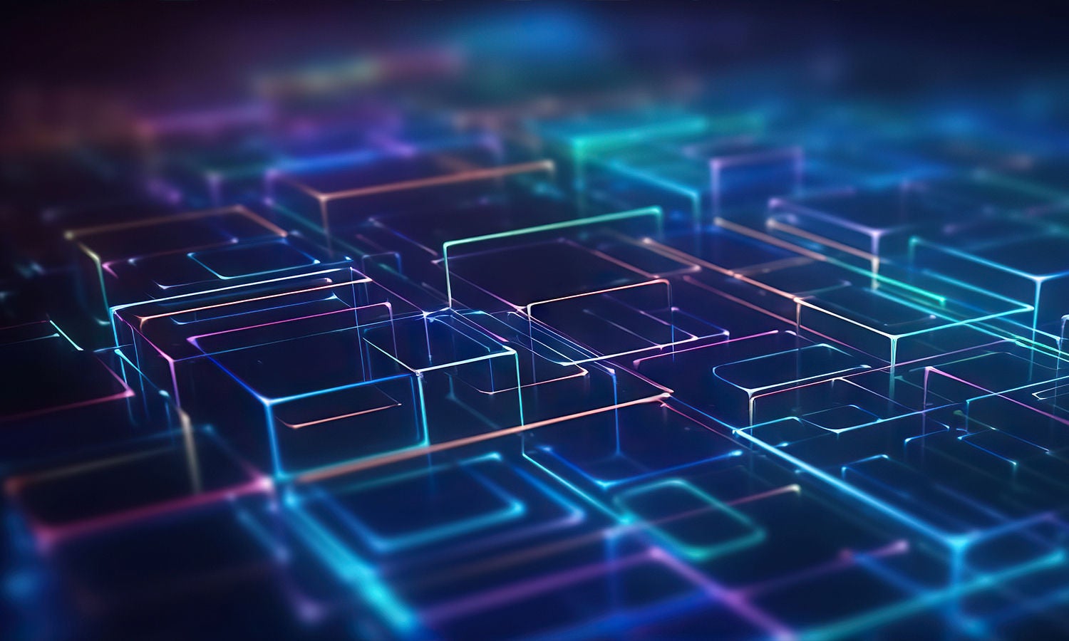 深色背景中的抽象电路线条