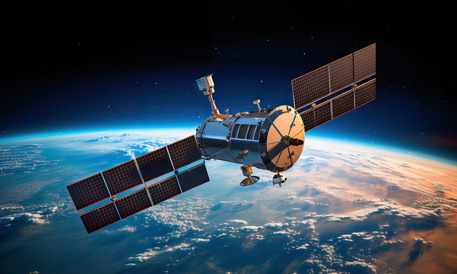 地球上空的太空卫星