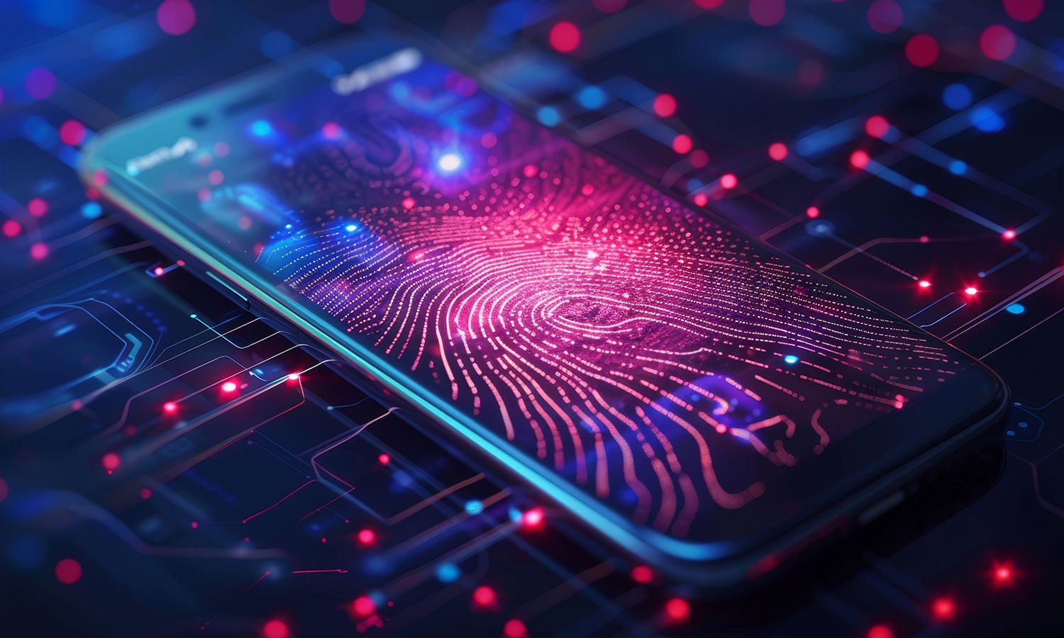 屏幕上显示数字指纹的手机