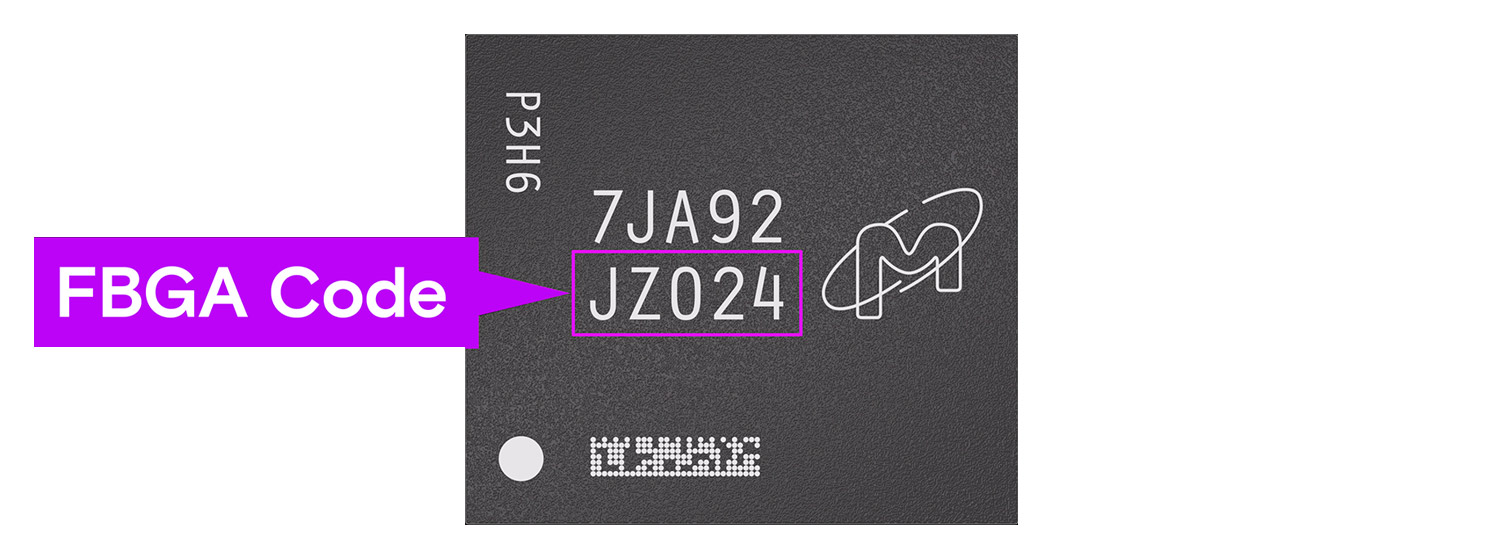 FBGA 代码高亮显示在美光 FBGA 器件上